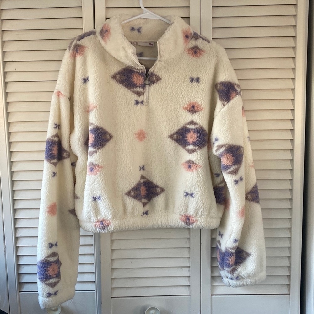 Crop fleece sweatshirt